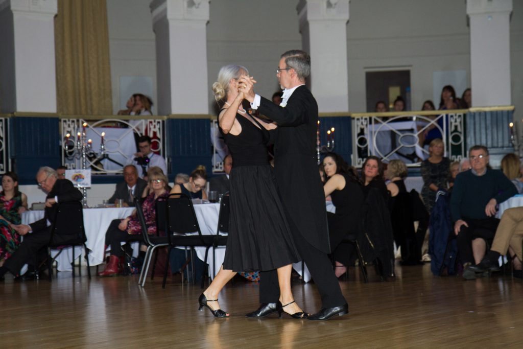 A couple dancing at the 2019 Strictly Fun Dancing fundraiser