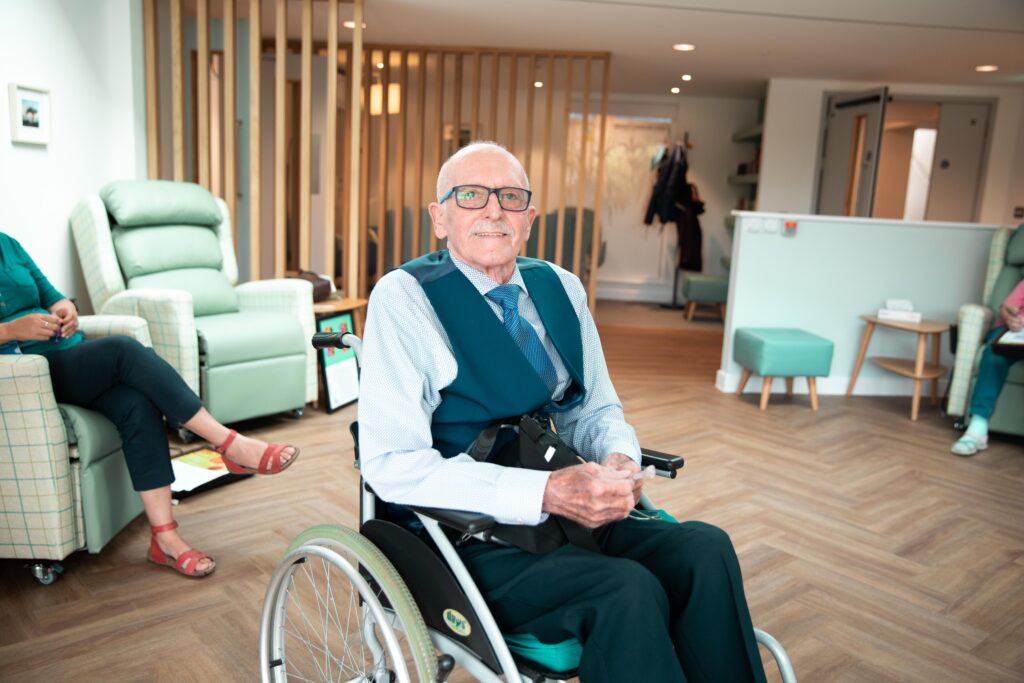Terry Vanburg, one of Weston Hospicecare's Day Patients experiencing the new incredible space.