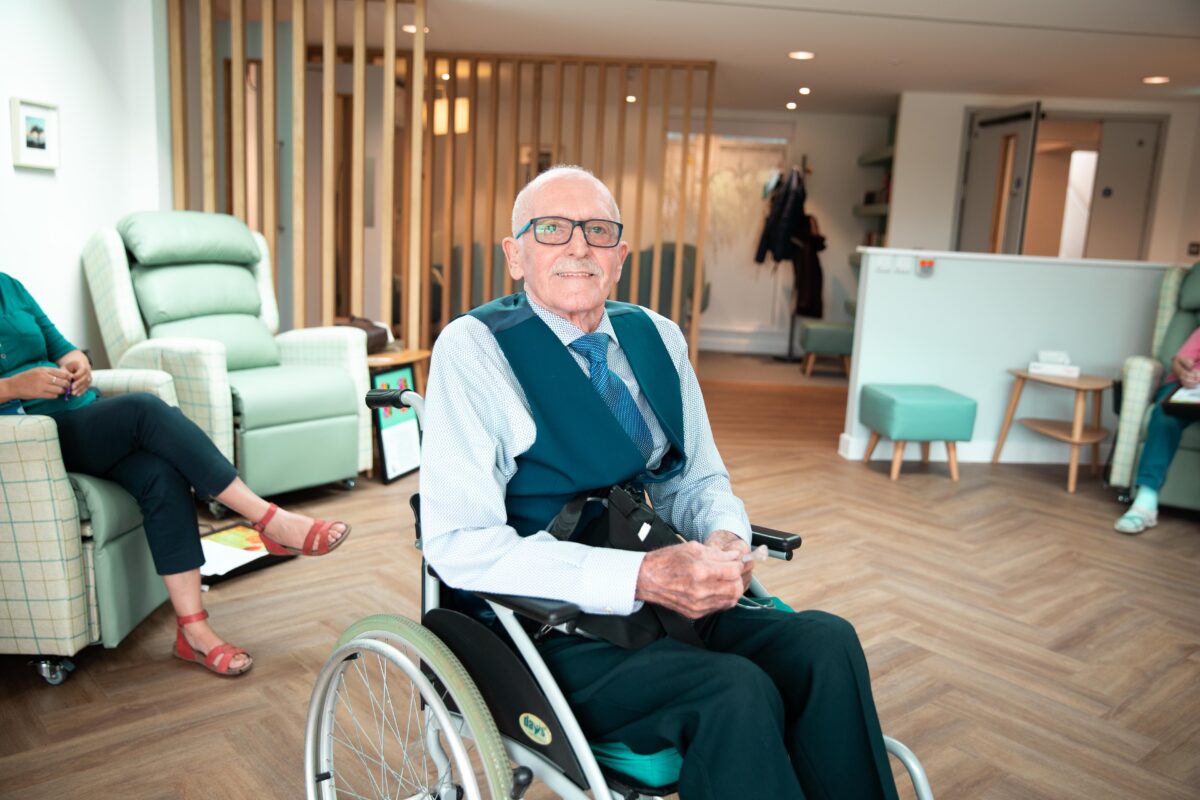 Terry Vanburg, one of Weston Hospicecare's Day Patients experiencing the new incredible space.